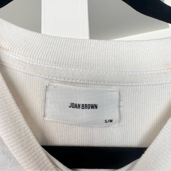 Joah Brown Vintage Oversized Long Sleeve Cotton T- Shirt In Fog (Beige) S/M - Picture 5 of 11